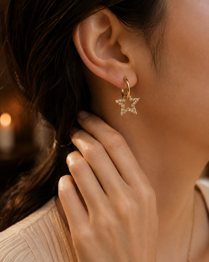 Star Halo Earrings